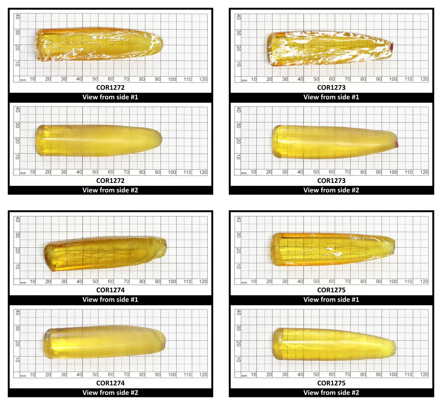 Yellow Topaz #20 Lab Created Corundum Sapphire Faceting Rough for Gem Cutting - Various Sizes - Split Boule