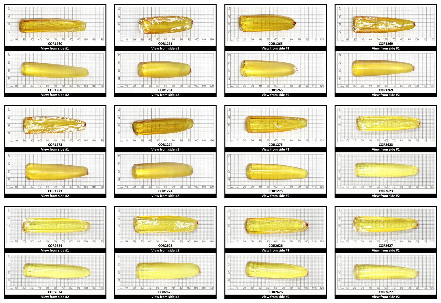Yellow Topaz #20 Lab Created Corundum Sapphire Faceting Rough for Gem Cutting - Various Sizes - Split Boule