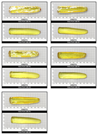 Yellow Topaz #20 Lab Created Corundum Sapphire Faceting Rough for Gem Cutting - Various Sizes - Split Boule