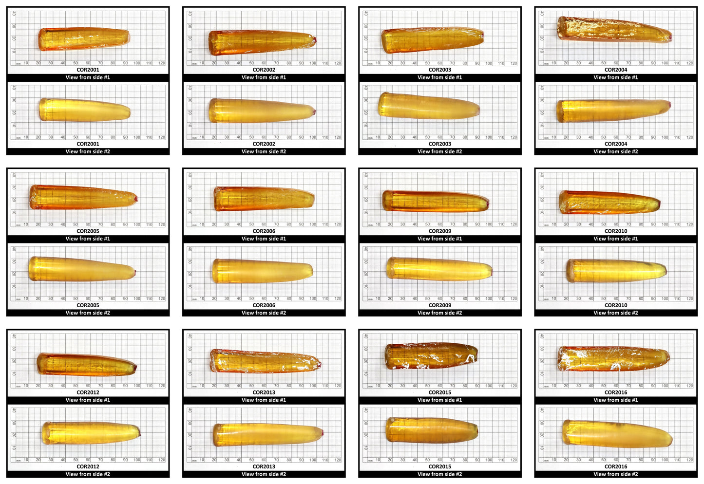Yellow #21 Lab Created Corundum Sapphire Faceting Rough for Gem Cutting - Various Sizes - Split Boule