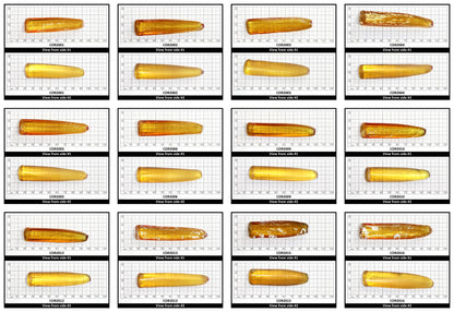 Yellow #21 Lab Created Corundum Sapphire Faceting Rough for Gem Cutting - Various Sizes - Split Boule