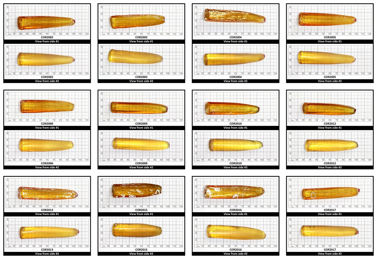 Yellow #21 Lab Created Corundum Sapphire Faceting Rough for Gem Cutting - Various Sizes - Split Boule