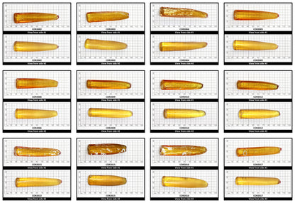 Yellow #21 Lab Created Corundum Sapphire Faceting Rough for Gem Cutting - Various Sizes - Split Boule