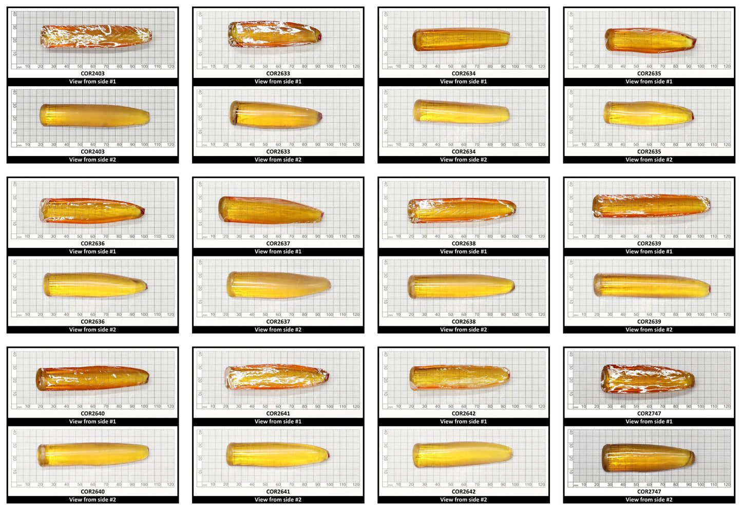Yellow #21 Lab Created Corundum Sapphire Faceting Rough for Gem Cutting - Various Sizes - Split Boule
