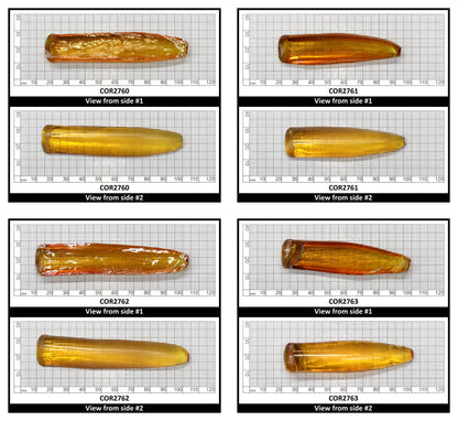 Yellow #21 Lab Created Corundum Sapphire Faceting Rough for Gem Cutting - Various Sizes - Split Boule