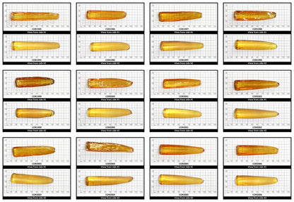 Yellow #21 Lab Created Corundum Sapphire Faceting Rough for Gem Cutting - Various Sizes - Split Boule