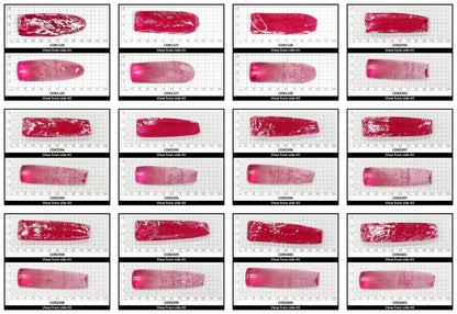 Vivid Pink #3 Lab Created Corundum Sapphire Faceting Rough for Gem Cutting - Various Sizes - Split Boule