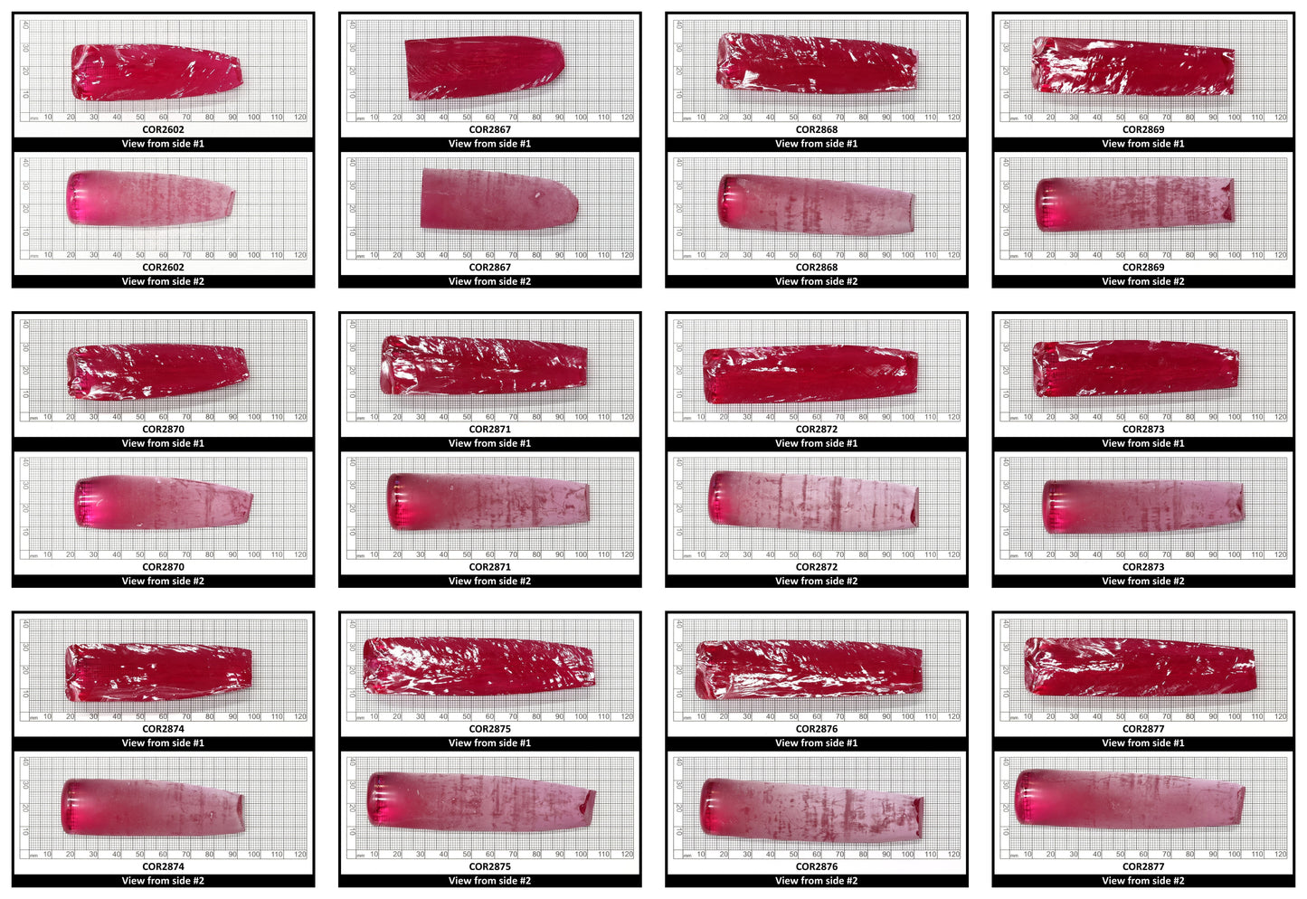 Vivid Pink #3 Lab Created Corundum Sapphire Faceting Rough for Gem Cutting - Various Sizes - Split Boule