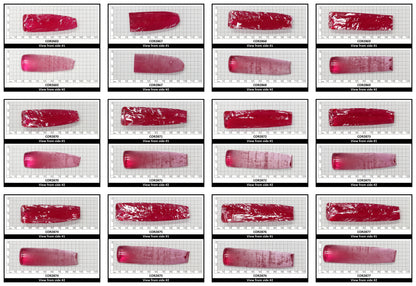 Vivid Pink #3 Lab Created Corundum Sapphire Faceting Rough for Gem Cutting - Various Sizes - Split Boule