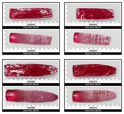 Vivid Pink #3 Lab Created Corundum Sapphire Faceting Rough for Gem Cutting - Various Sizes - Split Boule