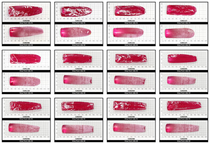Vivid Pink #3 Lab Created Corundum Sapphire Faceting Rough for Gem Cutting - Various Sizes - Split Boule