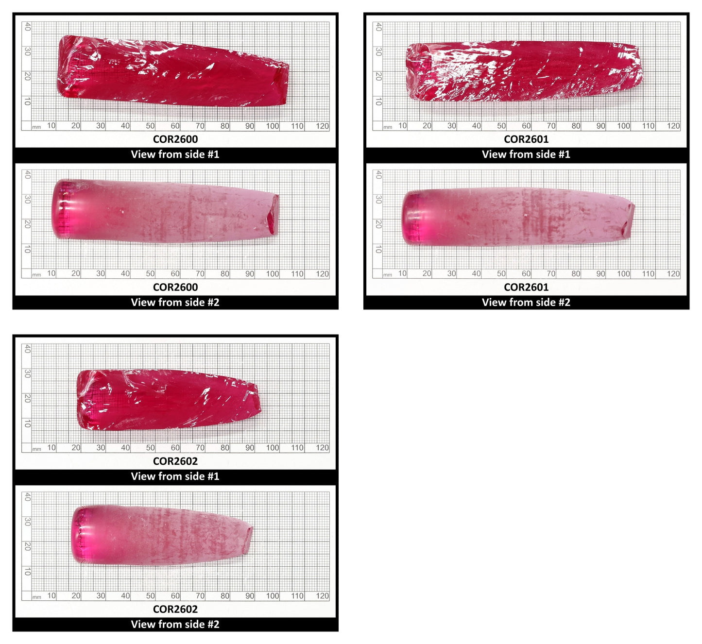 Vivid Pink #3 Lab Created Corundum Sapphire Faceting Rough for Gem Cutting - Various Sizes - Split Boule