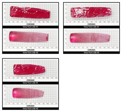 Vivid Pink #3 Lab Created Corundum Sapphire Faceting Rough for Gem Cutting - Various Sizes - Split Boule
