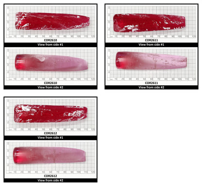 Vivid Pink #3.5 Lab Created Corundum Sapphire Faceting Rough for Gem Cutting - Various Sizes - Split Boule