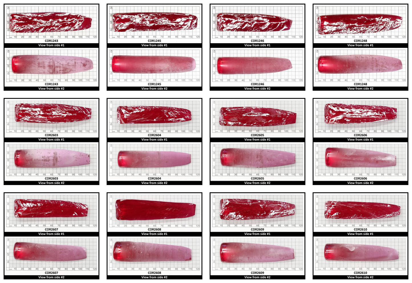 Vivid Pink #3.5 Lab Created Corundum Sapphire Faceting Rough for Gem Cutting - Various Sizes - Split Boule