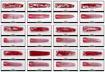 Vivid Pink #3.5 Lab Created Corundum Sapphire Faceting Rough for Gem Cutting - Various Sizes - Split Boule