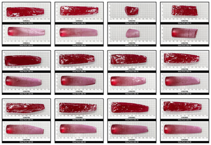 Vivid Pink #3.5 Lab Created Corundum Sapphire Faceting Rough for Gem Cutting - Various Sizes - Split Boule