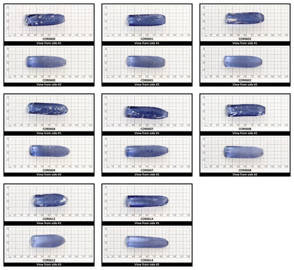 Blue Topaz #30 Lab Created Corundum Sapphire Faceting Rough for Gem Cutting - Various Sizes - Split Boule