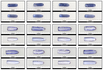 Blue Topaz #30 Lab Created Corundum Sapphire Faceting Rough for Gem Cutting - Various Sizes - Split Boule