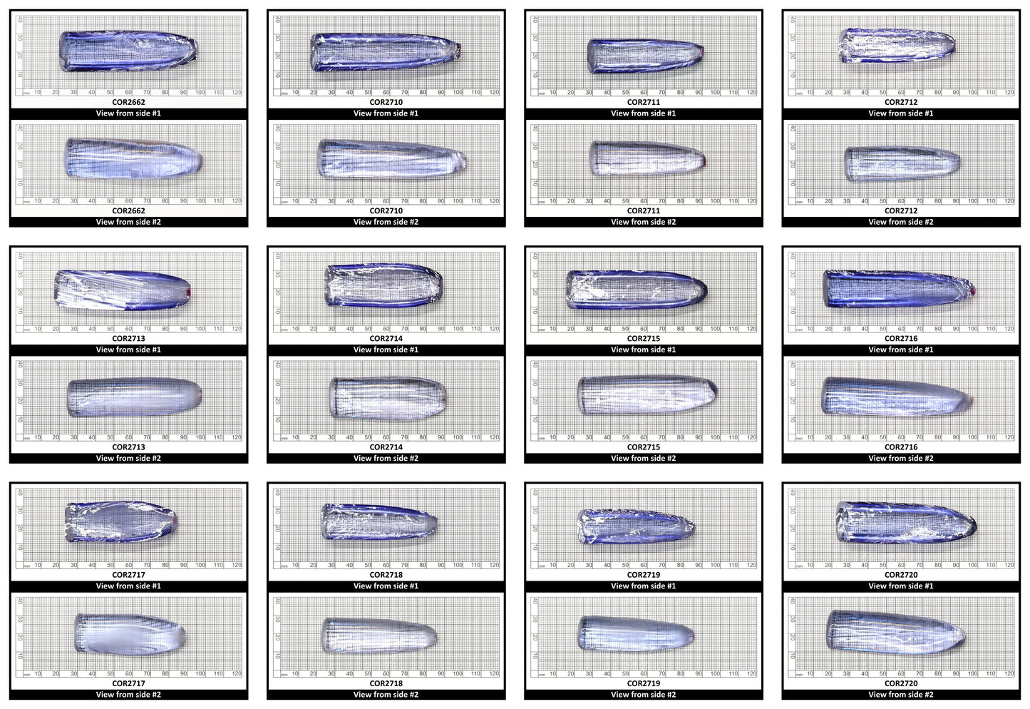 Blue Topaz #30 Lab Created Corundum Sapphire Faceting Rough for Gem Cutting - Various Sizes - Split Boule