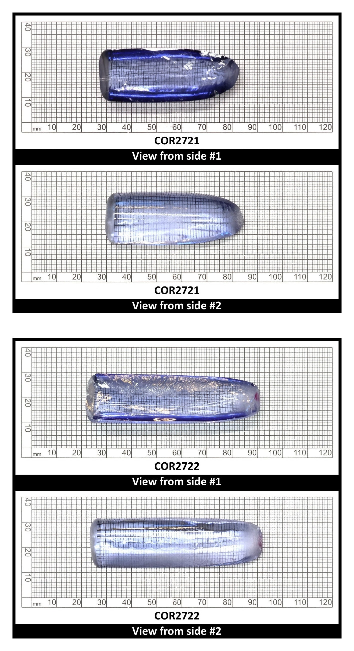 Blue Topaz #30 Lab Created Corundum Sapphire Faceting Rough for Gem Cutting - Various Sizes - Split Boule