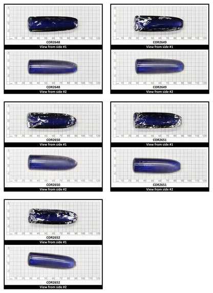 Montana Blue #31 Lab Created Corundum Sapphire Faceting Rough for Gem Cutting - Various Sizes - Split Boule