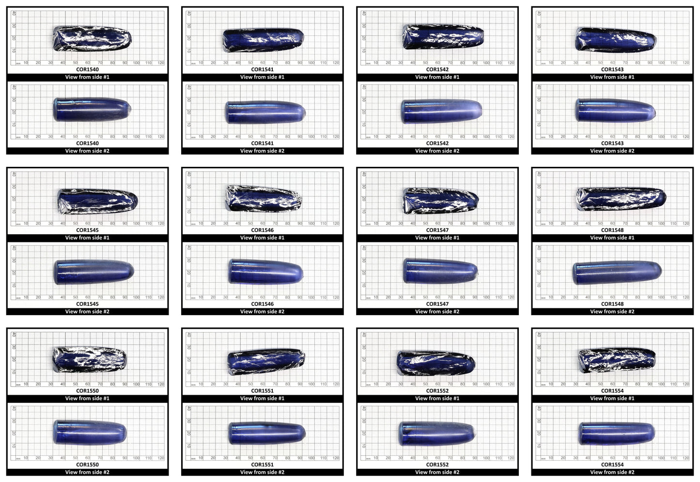 Montana Blue #31 Lab Created Corundum Sapphire Faceting Rough for Gem Cutting - Various Sizes - Split Boule