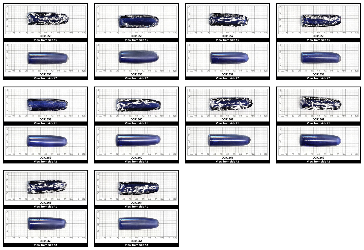 Montana Blue #31 Lab Created Corundum Sapphire Faceting Rough for Gem Cutting - Various Sizes - Split Boule