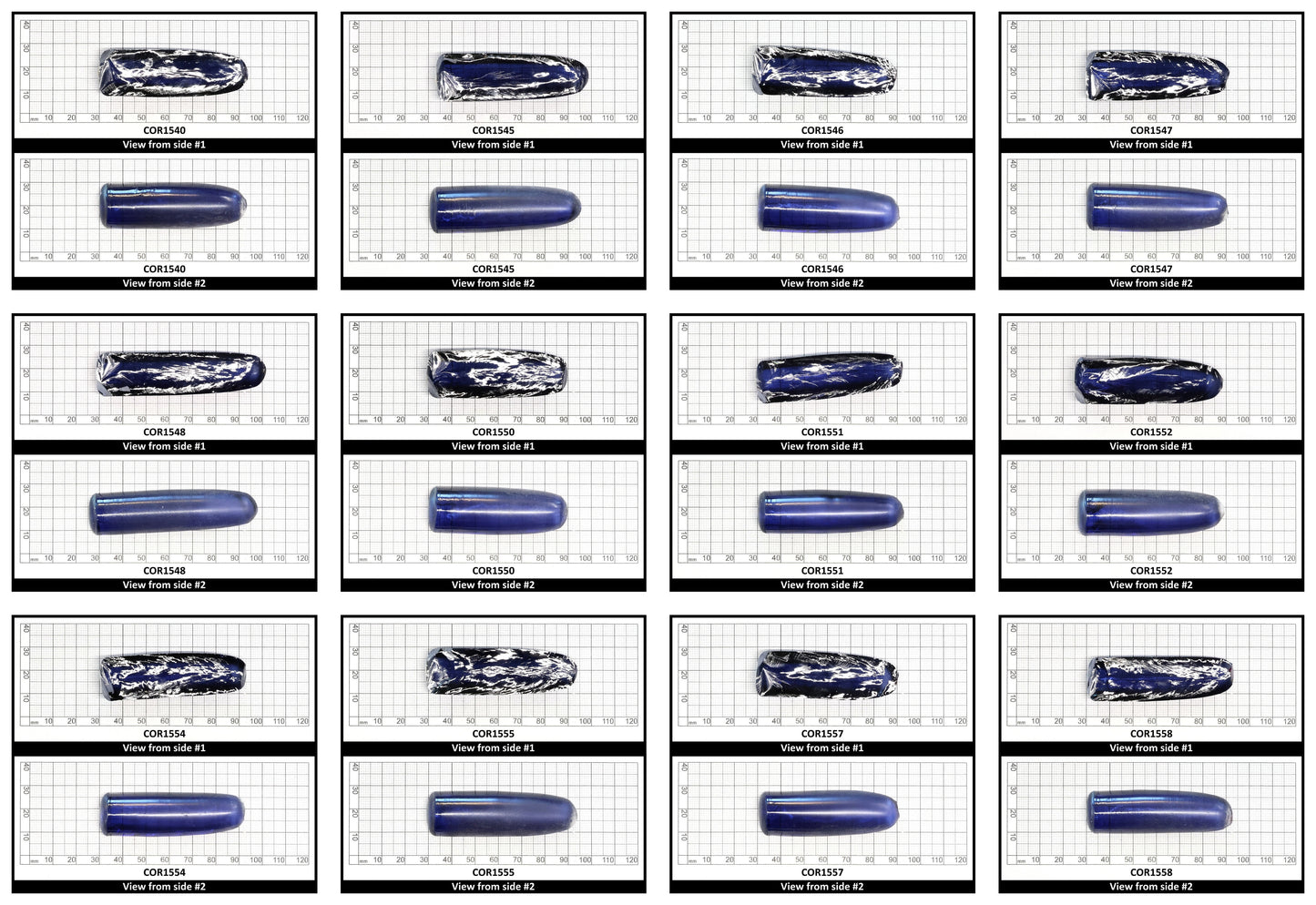 Montana Blue #31 Lab Created Corundum Sapphire Faceting Rough for Gem Cutting - Various Sizes - Split Boule
