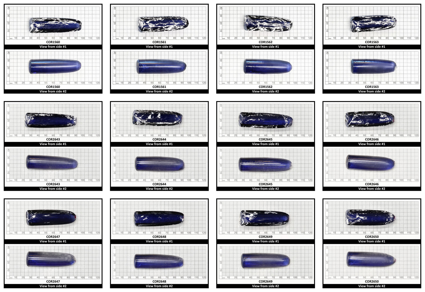 Montana Blue #31 Lab Created Corundum Sapphire Faceting Rough for Gem Cutting - Various Sizes - Split Boule