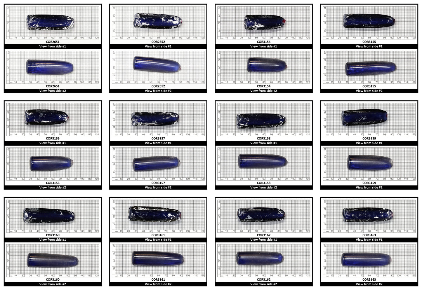 Montana Blue #31 Lab Created Corundum Sapphire Faceting Rough for Gem Cutting - Various Sizes - Split Boule