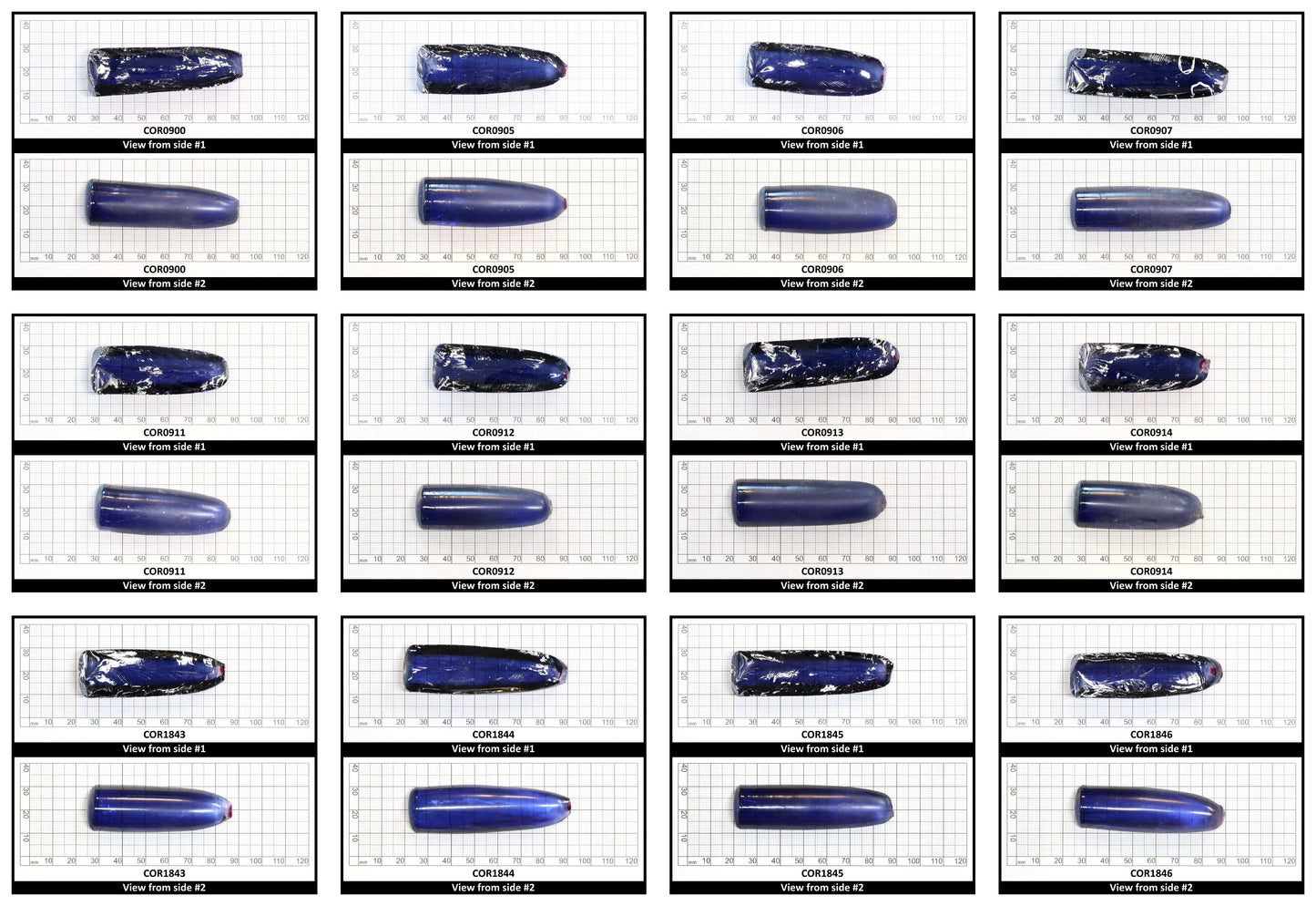 Ceylon Blue #32 Lab Created Corundum Sapphire Faceting Rough for Gem Cutting - Various Sizes - Split Boule