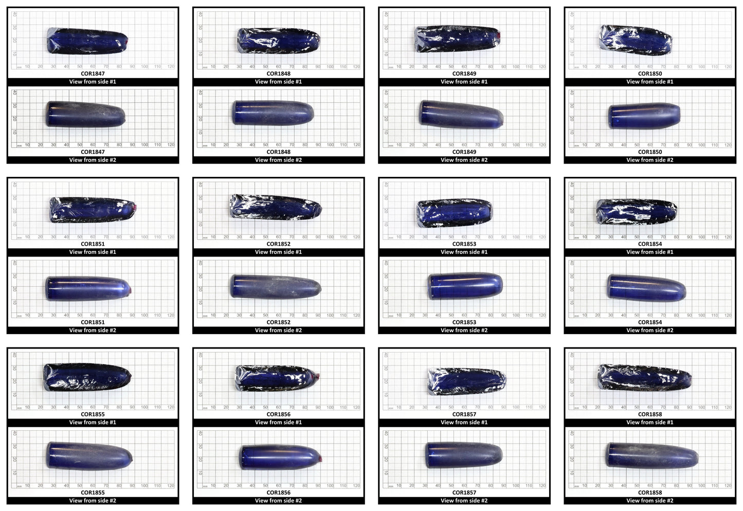 Ceylon Blue #32 Lab Created Corundum Sapphire Faceting Rough for Gem Cutting - Various Sizes - Split Boule