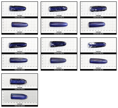 Ceylon Blue #32 Lab Created Corundum Sapphire Faceting Rough for Gem Cutting - Various Sizes - Split Boule