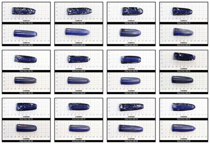 Ceylon Blue #32 Lab Created Corundum Sapphire Faceting Rough for Gem Cutting - Various Sizes - Split Boule