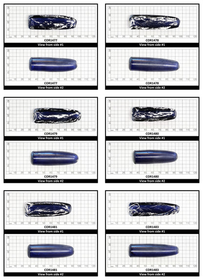 Medium Blue #33 Lab Created Corundum Sapphire Faceting Rough for Gem Cutting - Various Sizes - Split Boule