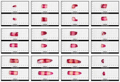 Pink/Peach Bi-Color Lab Created Corundum Sapphire Faceting Rough for Gem Cutting - Various Sizes - Split Boule