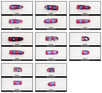 Blue/Pink Bi-Color Lab Created Corundum Sapphire Faceting Rough for Gem Cutting - Various Sizes - Split Boule