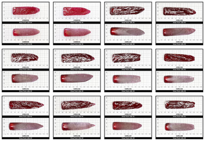 Dark Pink #4 Lab Created Corundum Sapphire Faceting Rough for Gem Cutting - Various Sizes - Split Boule