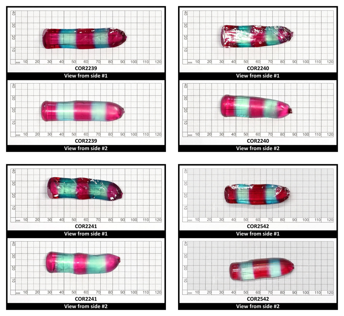 Pink/Paraiba Bi-Color Lab Created Corundum Sapphire Faceting Rough for Gem Cutting - Various Sizes - Split Boule