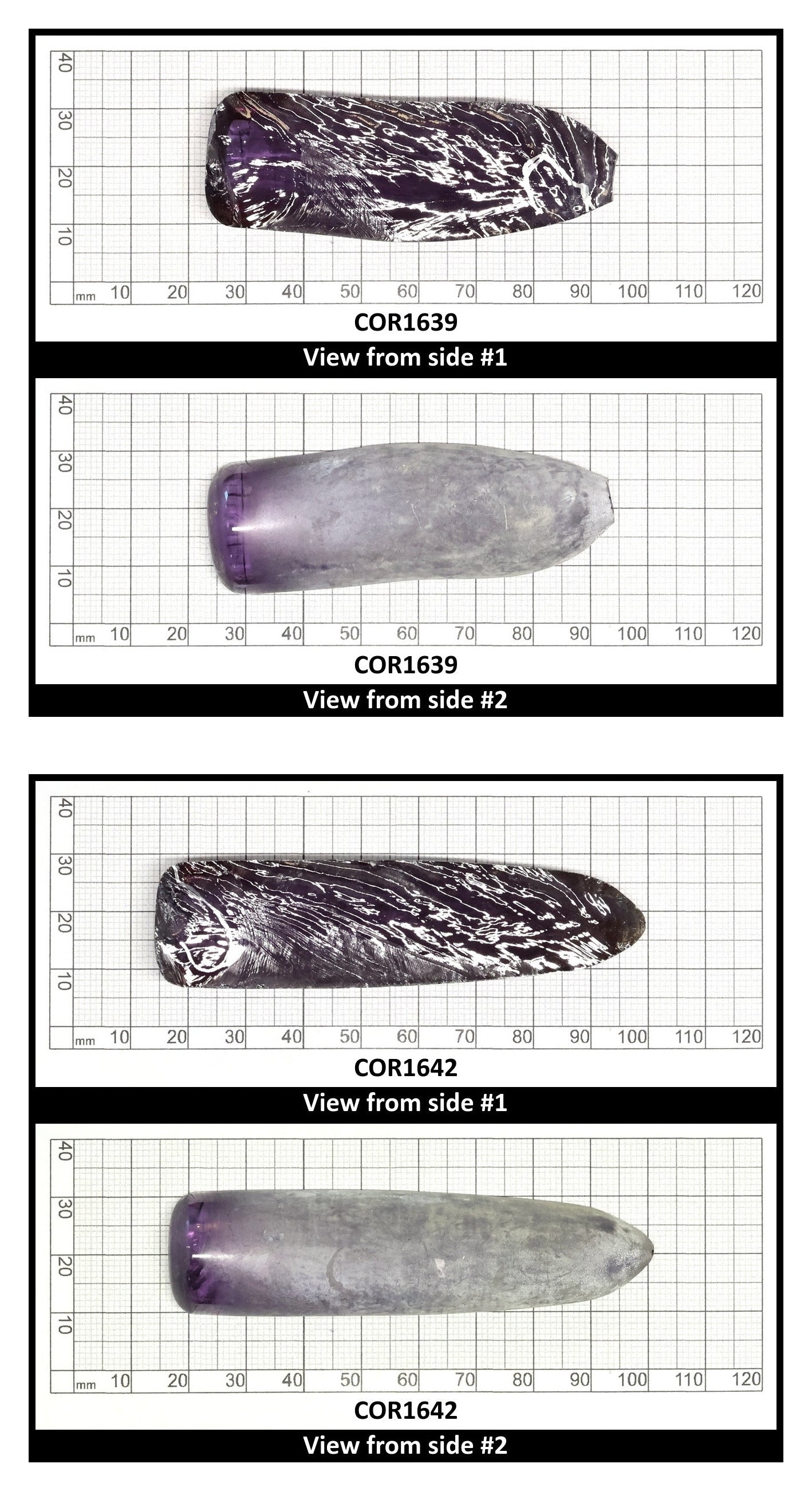 Alexandrite #45 Colored Lab Created Corundum Sapphire Faceting Rough for Gem Cutting - Various Sizes - Split Boule