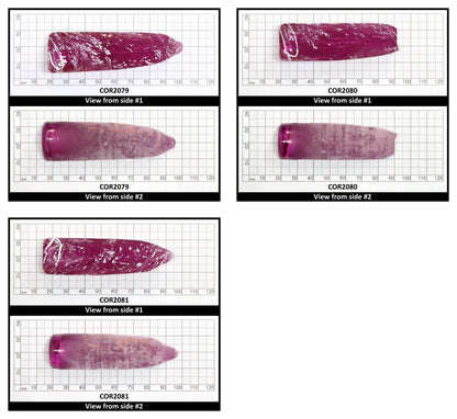 Alexandrite #49 Colored Lab Created Corundum Sapphire Faceting Rough for Gem Cutting - Various Sizes - Split Boule