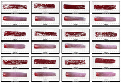 Ruby Red #5 Lab Created Corundum Sapphire Faceting Rough for Gem Cutting - Various Sizes - Split Boule