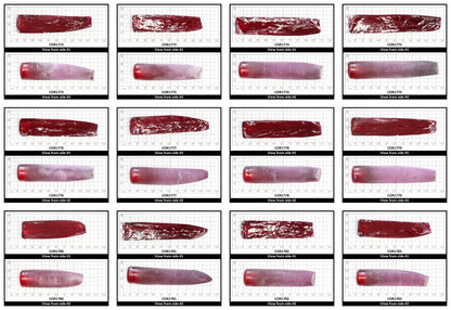 Ruby Red #5 Lab Created Corundum Sapphire Faceting Rough for Gem Cutting - Various Sizes - Split Boule