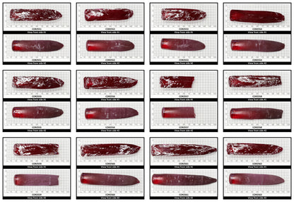 Ruby Red #5 Lab Created Corundum Sapphire Faceting Rough for Gem Cutting - Various Sizes - Split Boule