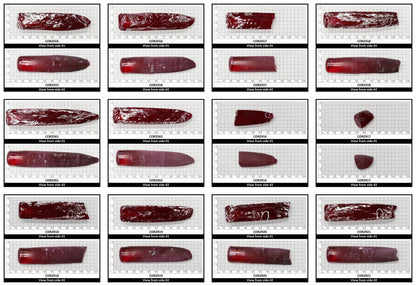 Ruby Red #5 Lab Created Corundum Sapphire Faceting Rough for Gem Cutting - Various Sizes - Split Boule