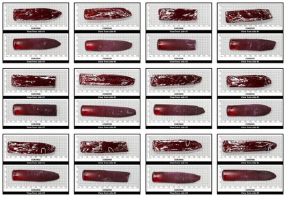Ruby Red #5 Lab Created Corundum Sapphire Faceting Rough for Gem Cutting - Various Sizes - Split Boule
