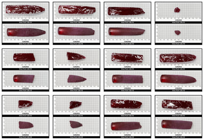 Ruby Red #5 Lab Created Corundum Sapphire Faceting Rough for Gem Cutting - Various Sizes - Split Boule
