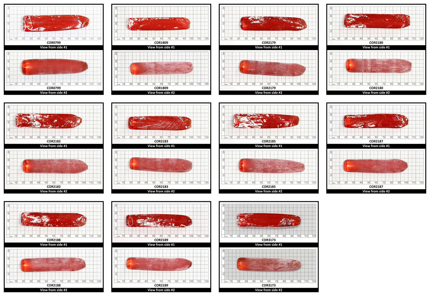 Djeva Padparadscha #55NR Lab Created Corundum Sapphire Faceting Rough for Gem Cutting - DISCONTINUED - Various Sizes - Split Boule