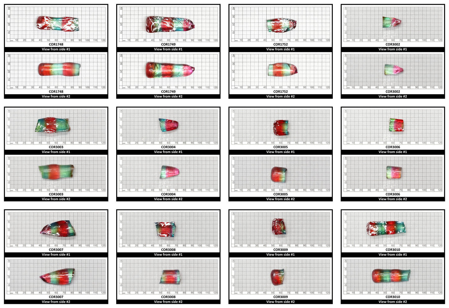 Padparadscha/Paraiba Bi-Color Lab Created Corundum Sapphire Faceting Rough for Gem Cutting - Various Sizes - Split Boule
